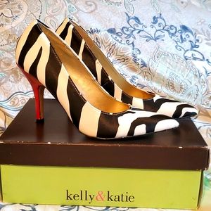 Kelly&Kate Natalie Zebra heels size 9W